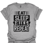 T-Shirt Sport Grey / XS Eat. Sleep. Hike. Repeat. - T-Shirt