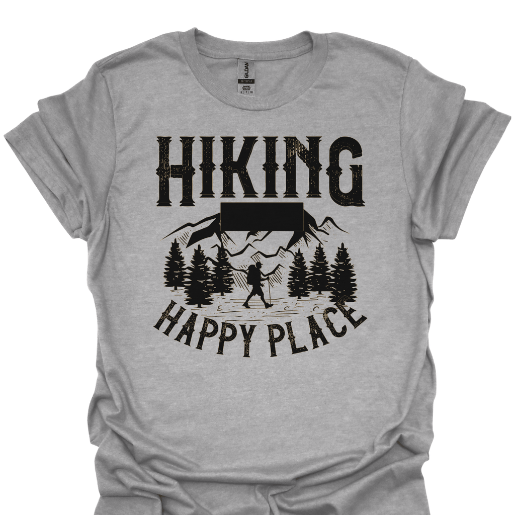 T-Shirt Sport Grey / XS Hiking Is My Happy Place – Mountain Trail T-Shirt