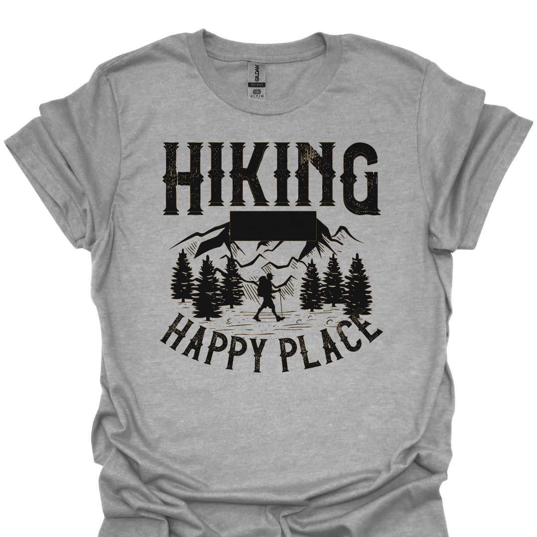 T-Shirt Sport Grey / XS Hiking Is My Happy Place – Mountain Trail T-Shirt