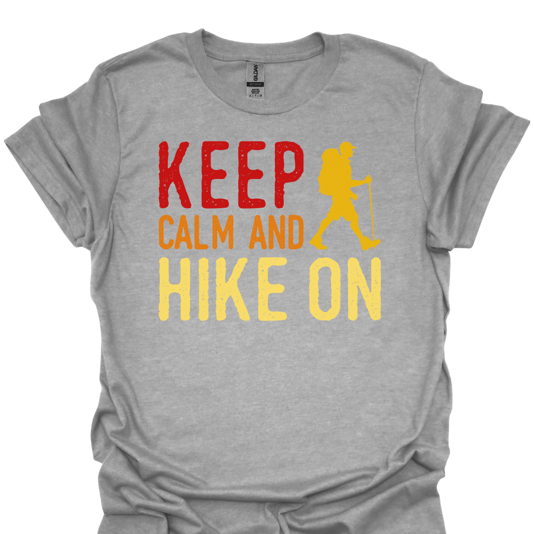T-Shirt Sport Grey / XS Keep Calm and Hike On – Bold Outdoor Adventure T-Shirt
