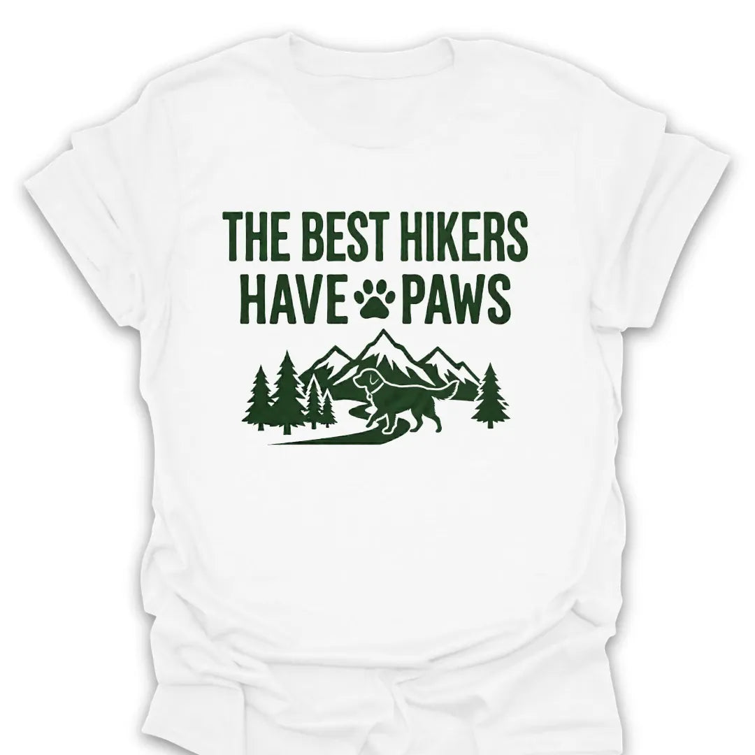 T-Shirt White / S best-hikers-have-paws_green