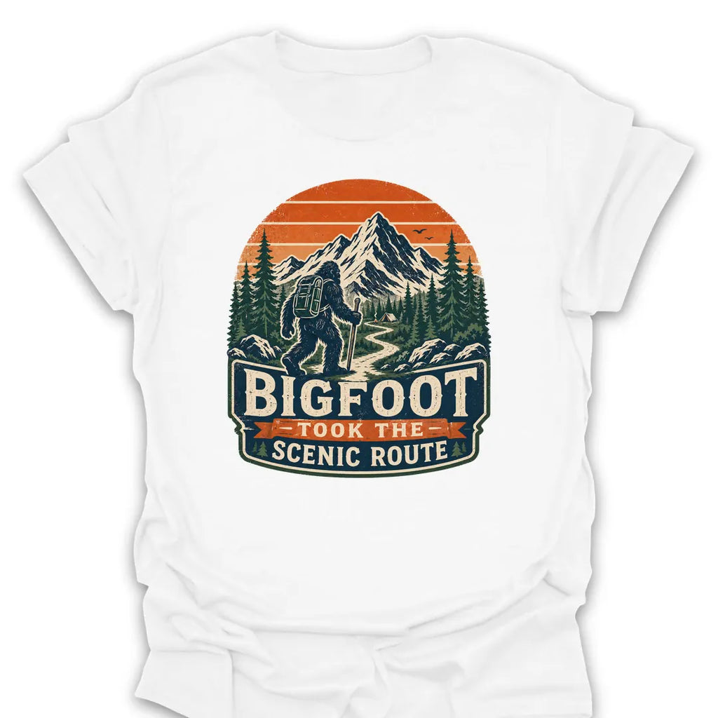 T-Shirt White / S Bigfoot Took The Scenic Route T-Shirt