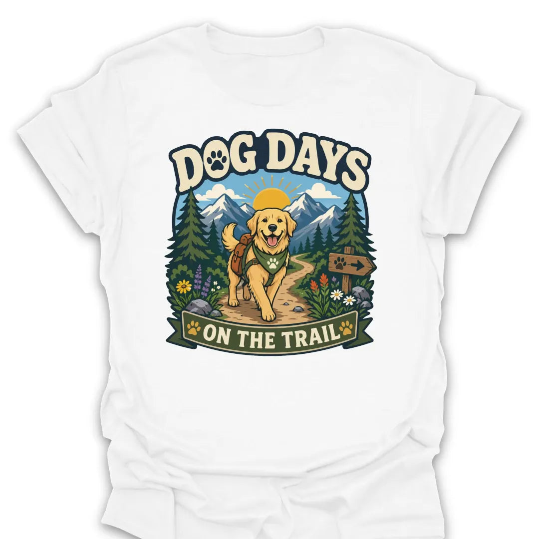 T-Shirt White / S Dog Days On The Trail Mountain