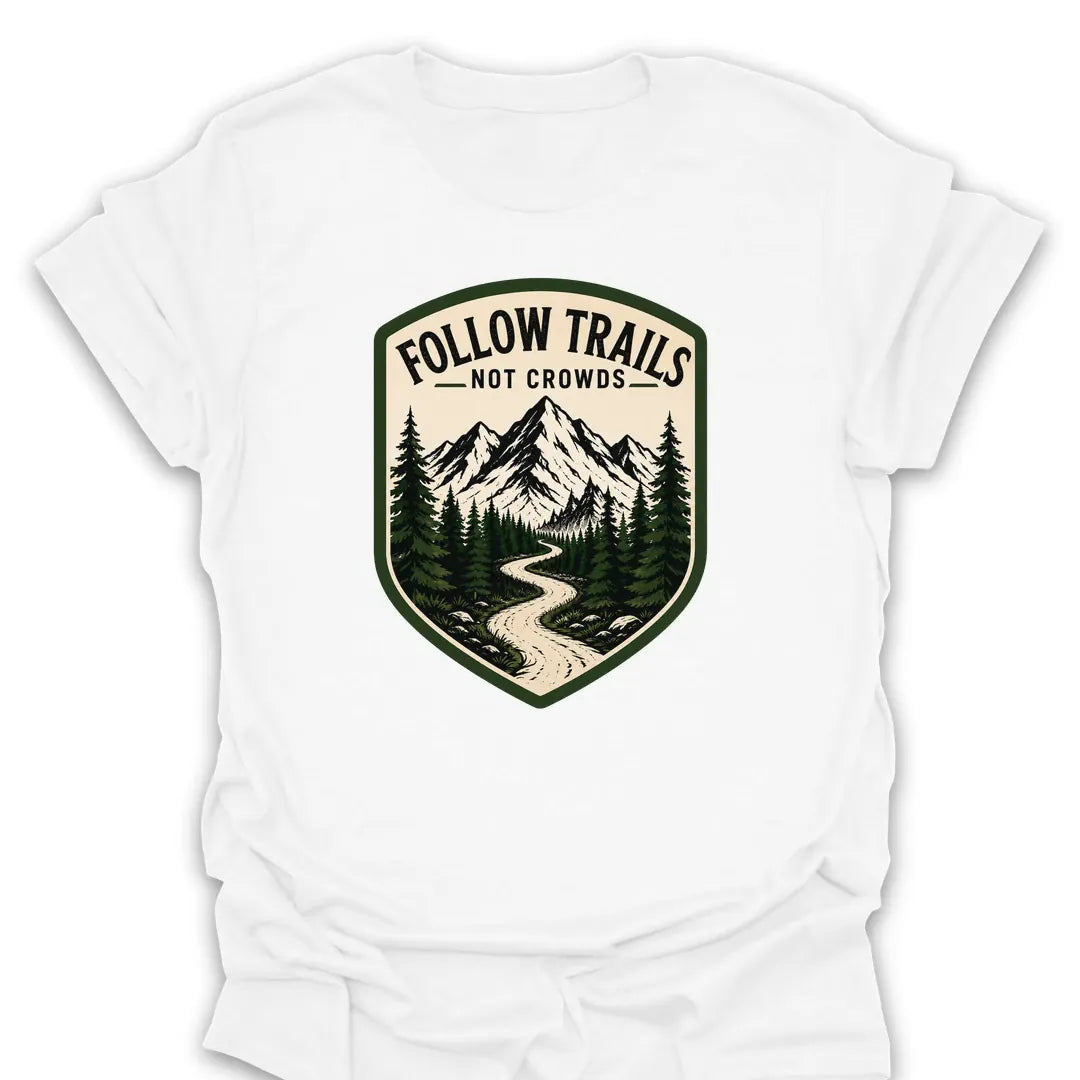 T-Shirt White / S Follow Trails - Not Crowds T-Shirt