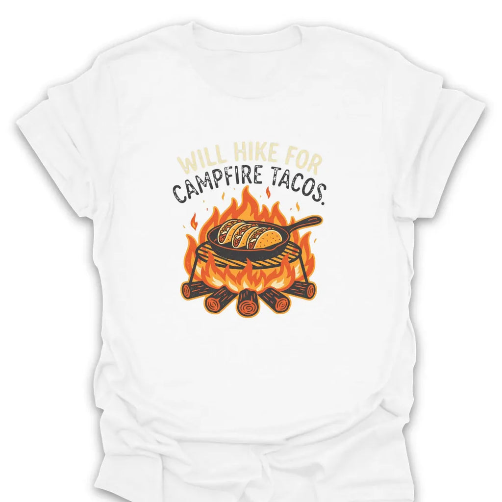 T-Shirt White / S Hike For Campfire Tacos T-Shirt