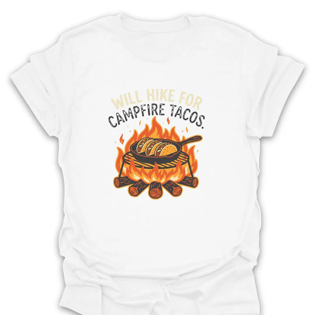 T-Shirt White / S Hike For Campfire Tacos T-Shirt