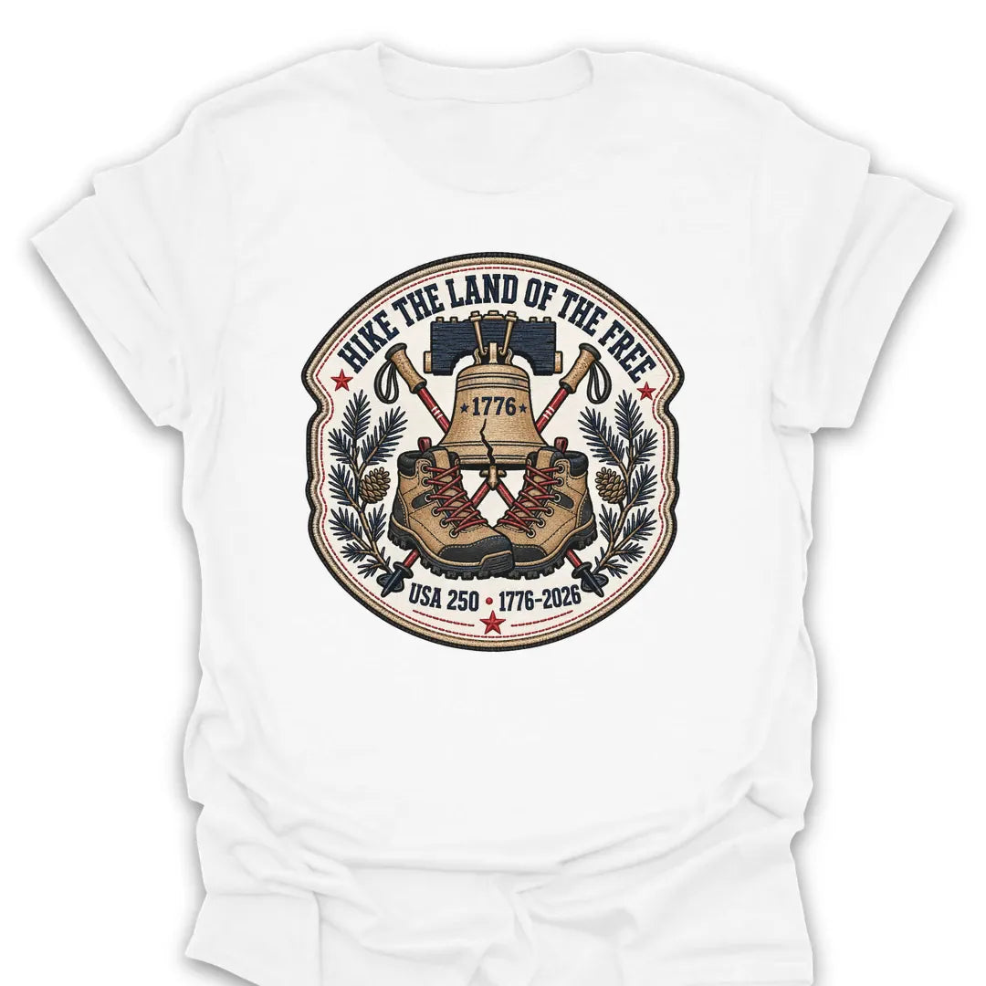 T-Shirt White / S Hike Land Of The Free Liberty 1776 T-Shirt