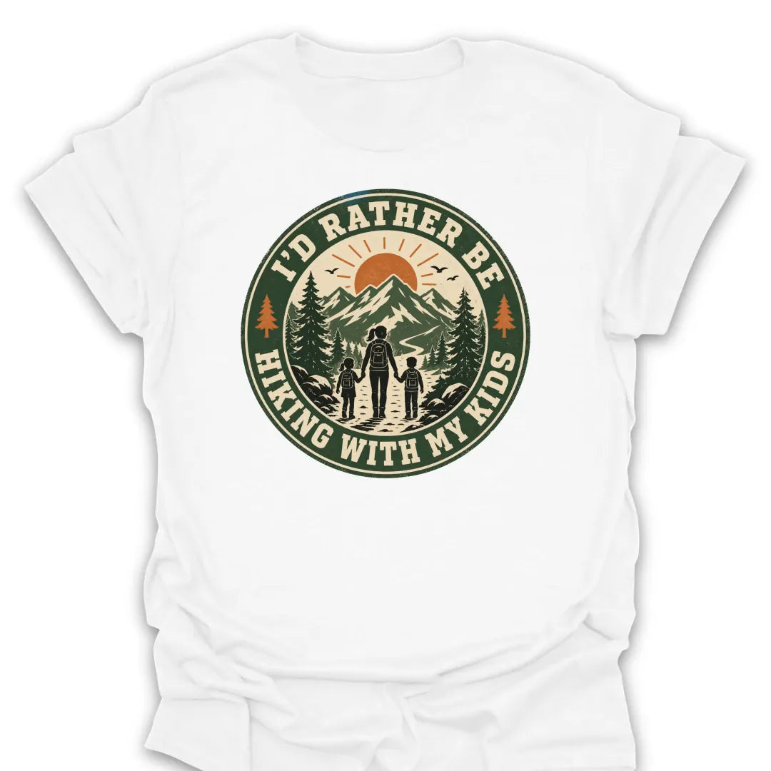T-Shirt White / S Hiking With My Kids T-Shirt