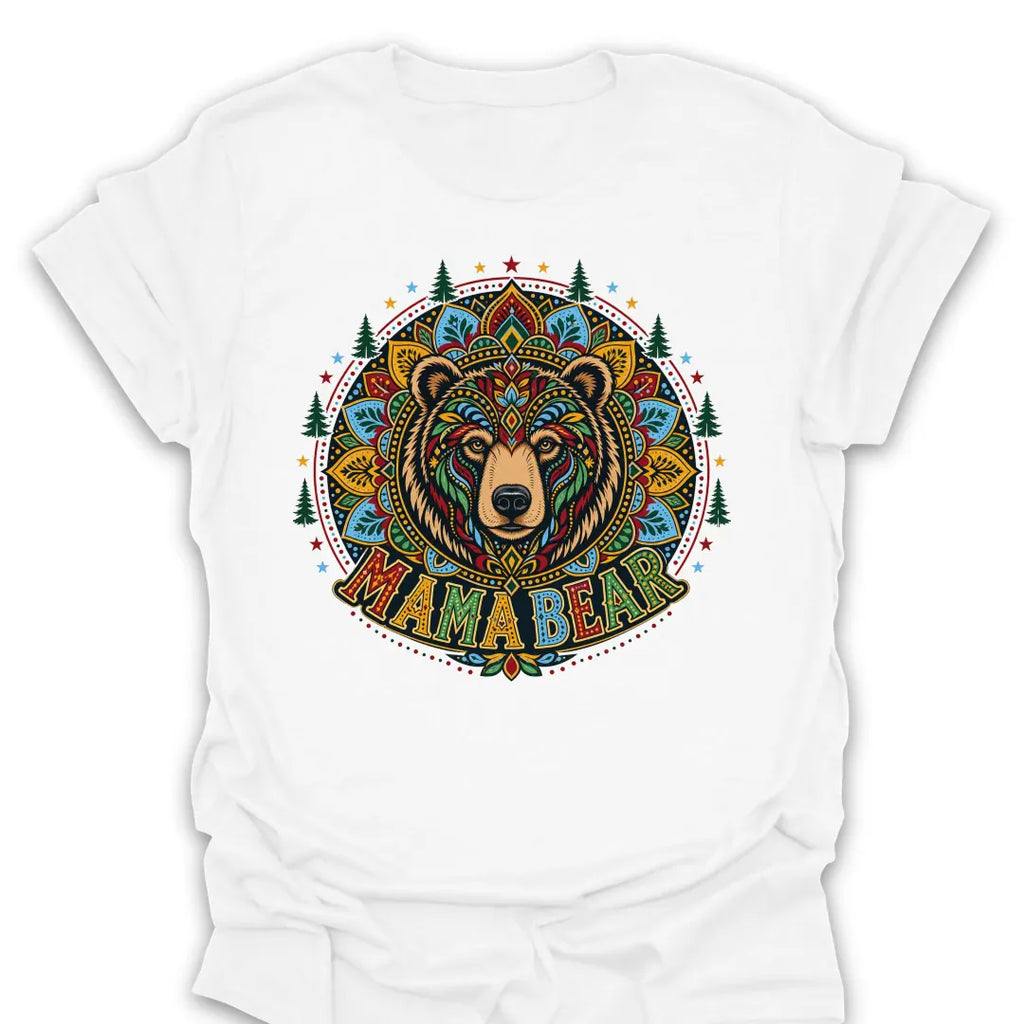 T-Shirt White / S Mama Bear Mandala T-Shirt