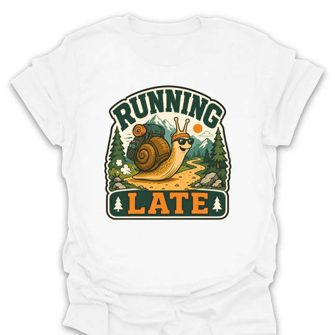 T-Shirt White / S Running Late Snail T-Shirt