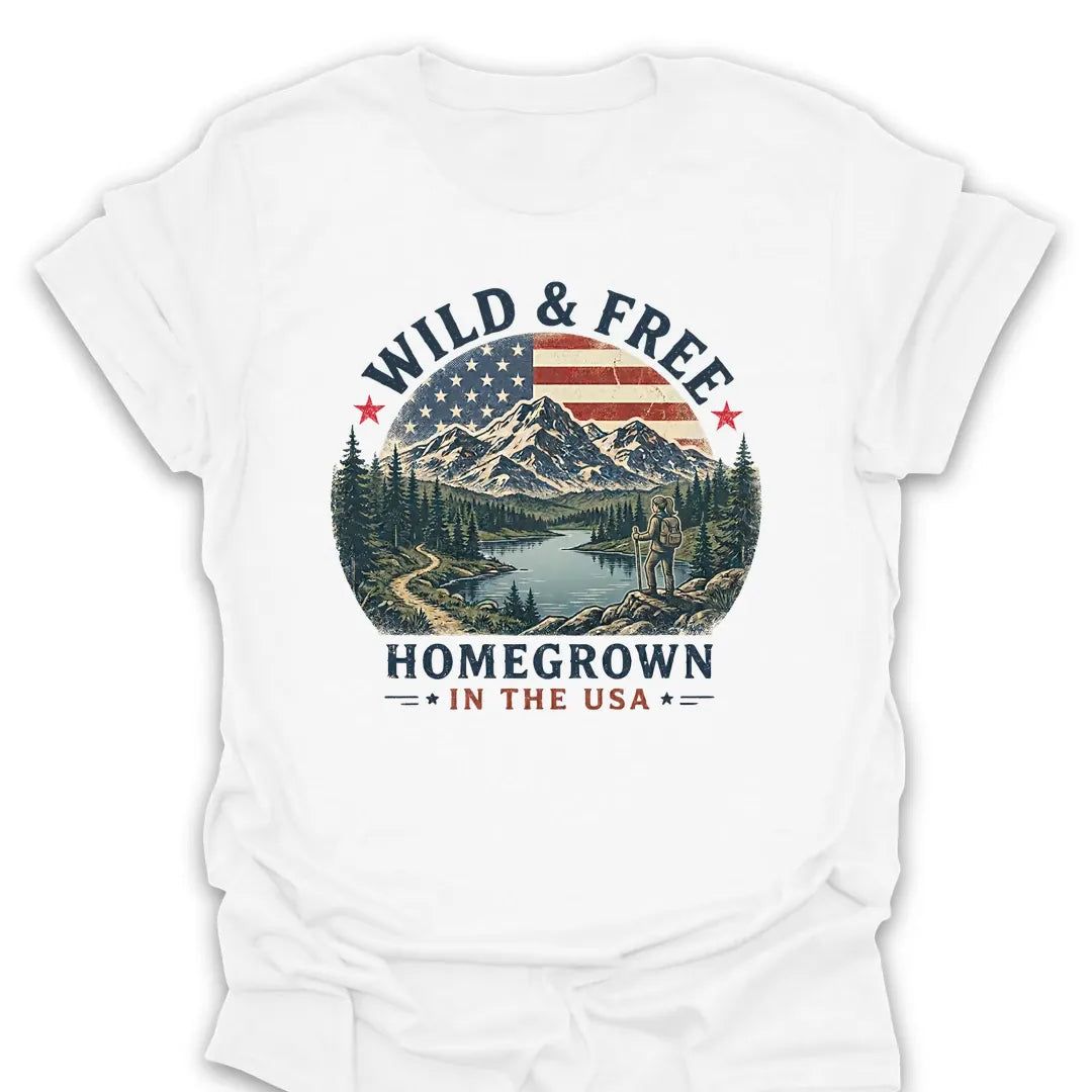 T-Shirt White / S Wild & Free Homegrown USA T-Shirt