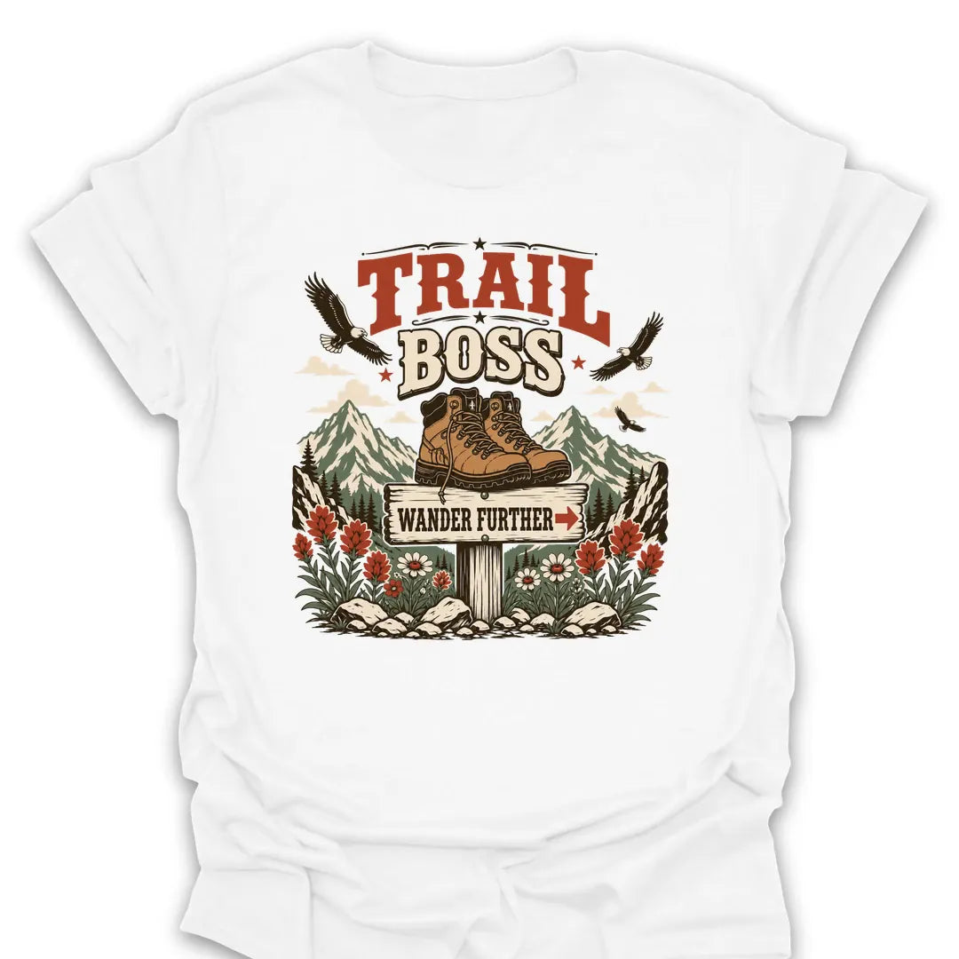 T-Shirt White / S Trail Boss Wander Further T-Shirt
