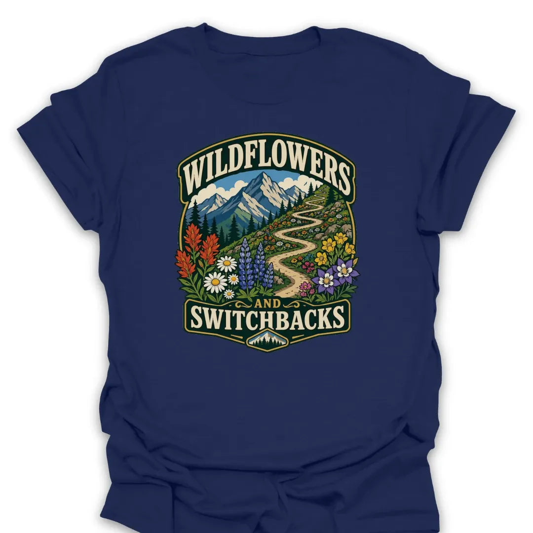 T-Shirt Navy / S Wildflowers and Switchbacks